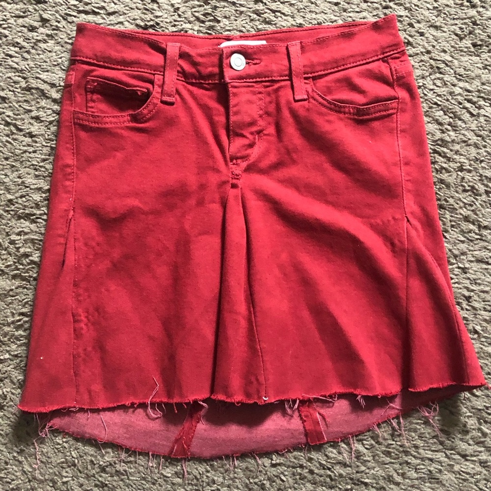 Red mini skirt